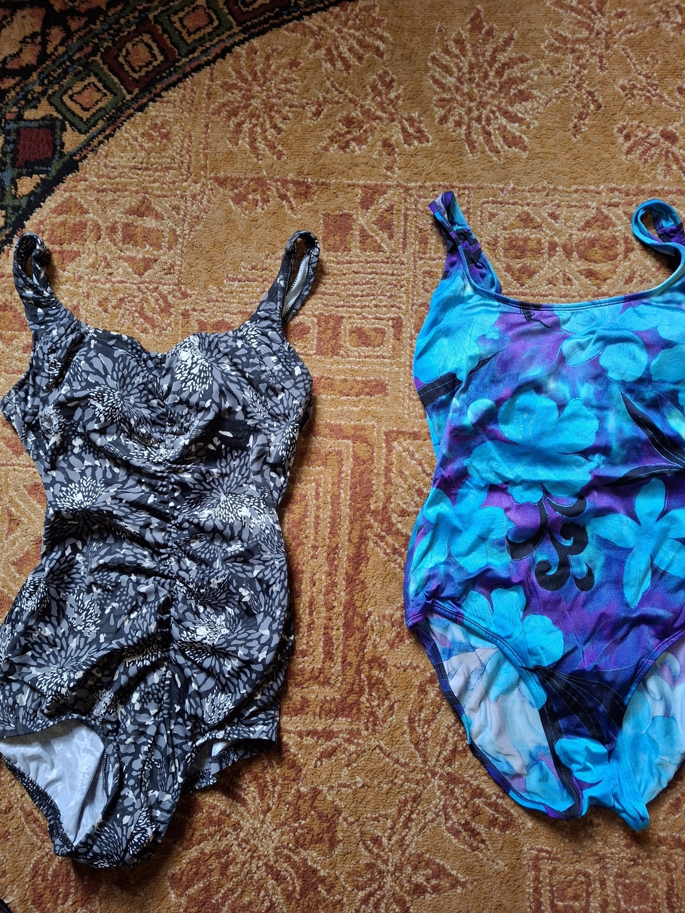 Longitude Women's One-Piece Swimsuits in Black and Turquoise Purple (Swi103)